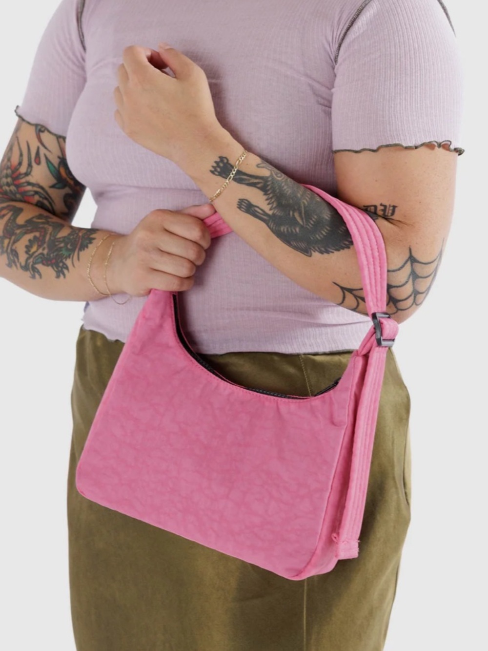 NWT Rare Baggu Mini Nylon Shoulder Bag - Azalea Pink